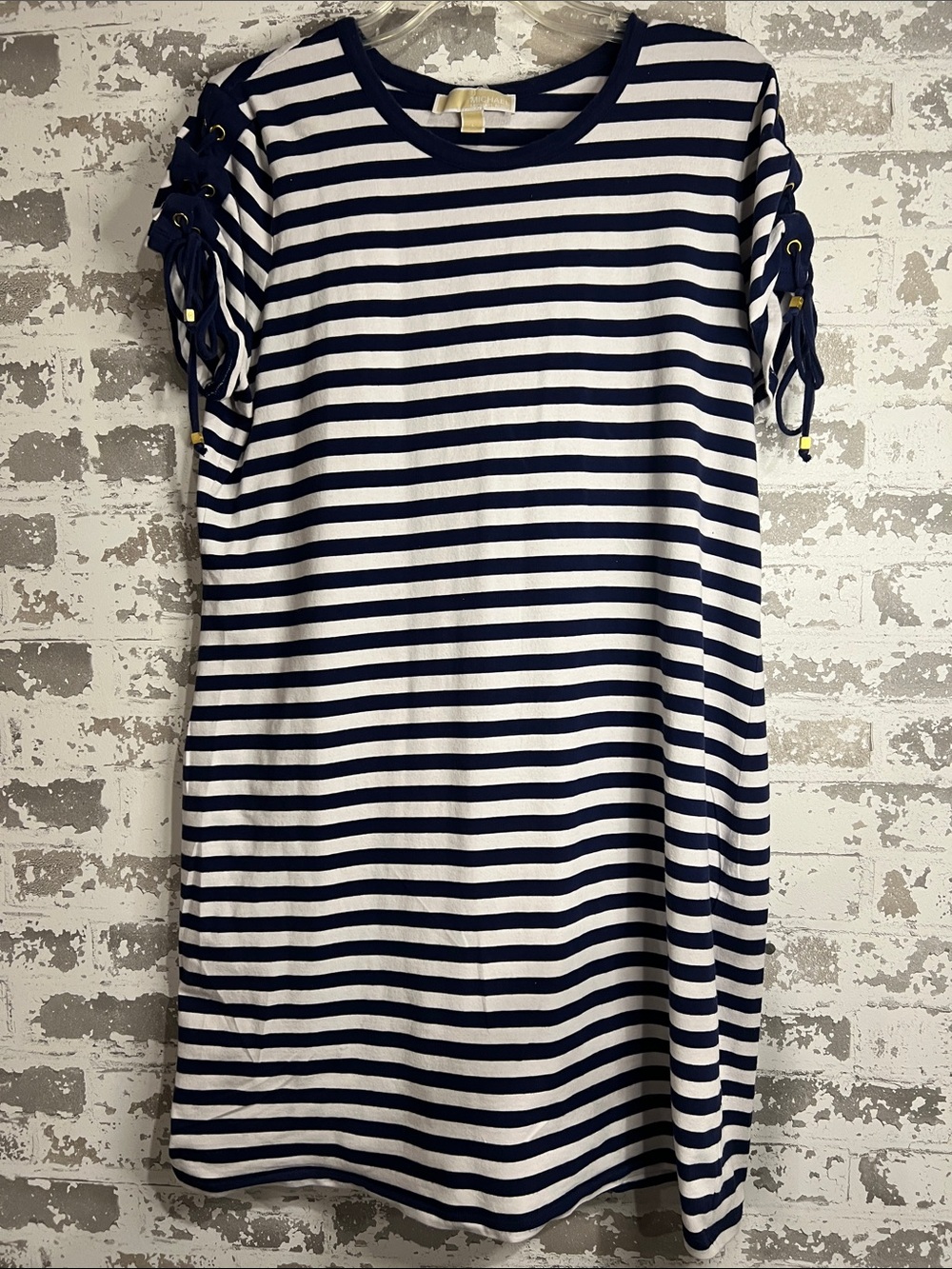 MICHAEL Michael Kors Navy and White Striped T-shirt dress